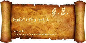 Győrffy Edit névjegykártya